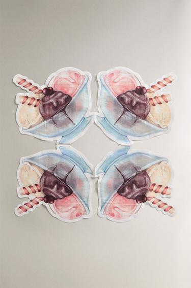 PACK OF ICE CREAM PAPER NAPKINS (PACK OF 20) - Brown by Zara - Image 3