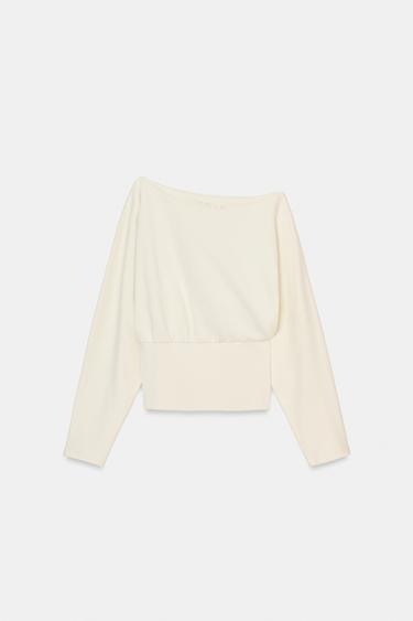 SWEAT ASYMÉTRIQUE COTON - Écru de Zara - Image 4