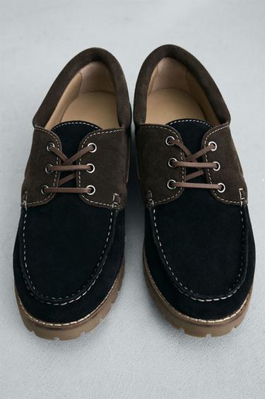 CONTRAST LEATHER DECK SHOES - Multicoloured by Zara