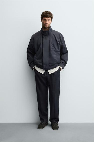 TECHNICAL JACKET WITH CONTRAST LINING - Navy blue by Zara