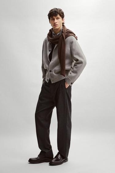 Double fabric wool blend jacket — Mink 1