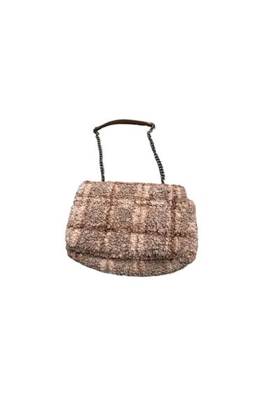 TEDDY MATERIAL SHOULDER BAG. MULTICOLOR NEUTRAL WITH PATTERN.