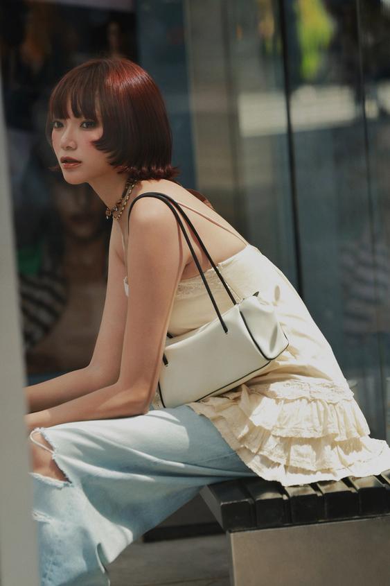 Zara 長形單肩包 - 白色 - 圖片 0