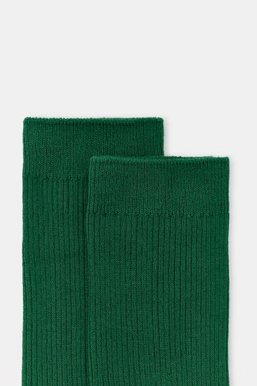 LOT DE 2 CHAUSSETTES CÔTELÉES UNI - Bleu de Zara - Image 1