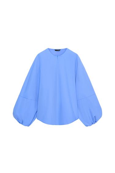 POPLIN BALLOON SLEEVE SHIRT - Light blue by Zara