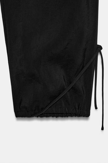 LOOSE FIT BAGGY TROUSERS WITH TIES - Black by Zara - Image 7