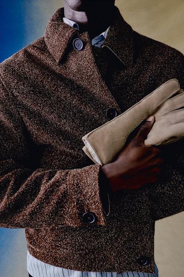 JAQUETA DE COURO SUEDE ESCOVADO - Argila da Zara