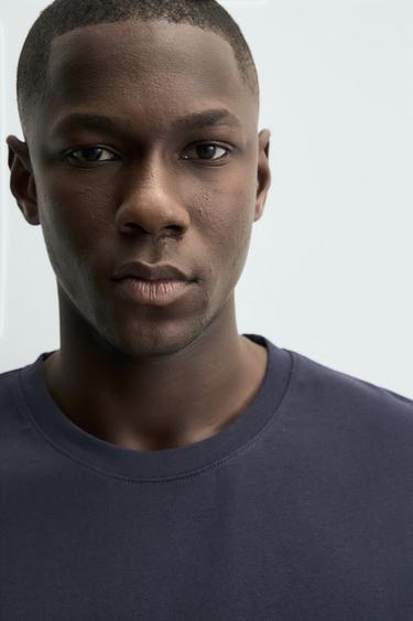 T-SHIRT BASIQUE HEAVYWEIGHT /03 - Bleu de Zara - Image 4