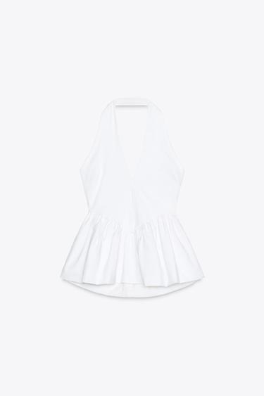 BALLOON HALTER TOP - White by Zara - Image 6