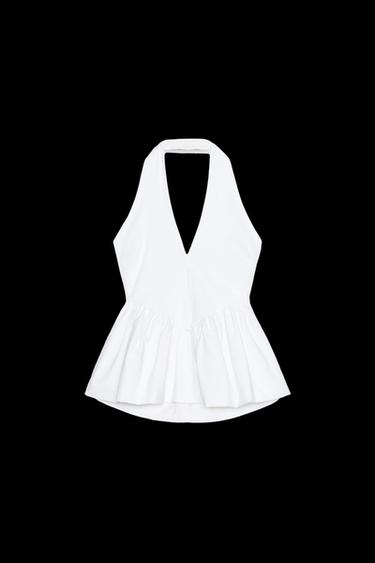HALTER-BALLON-TOP - Weiß von Zara - Bild 0