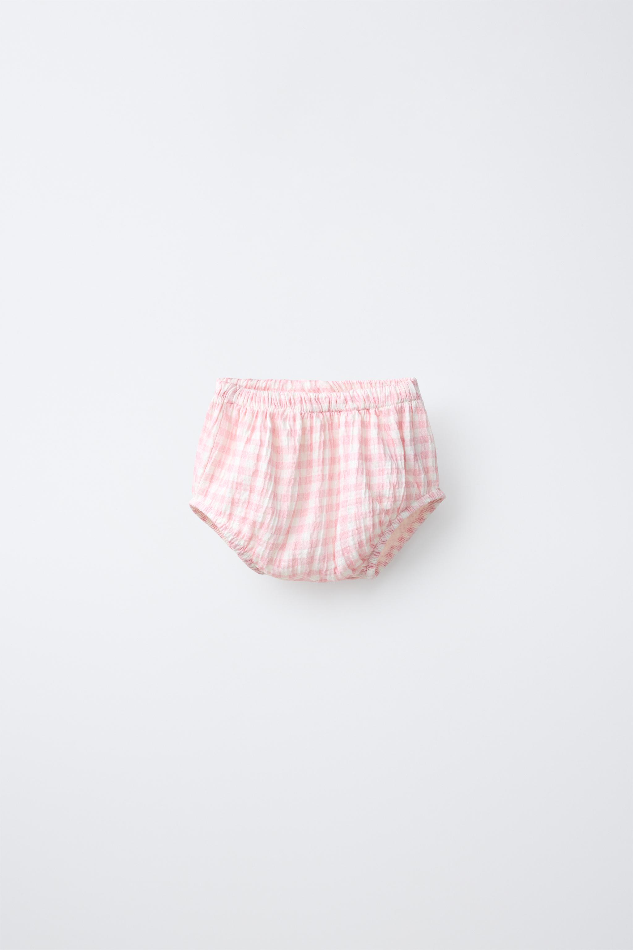 GINGHAM LABEL UNDERWEAR — White / Pink