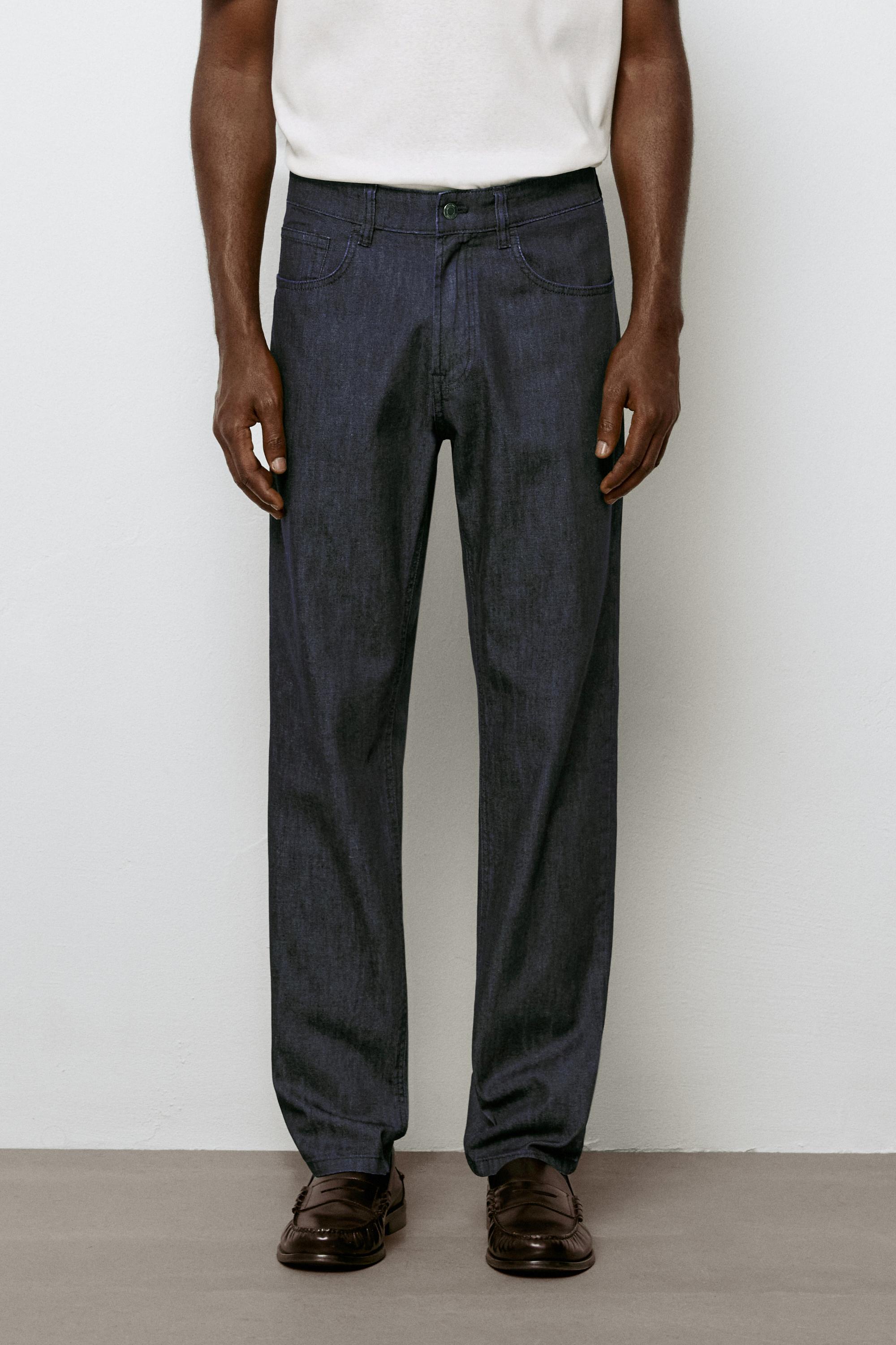 Lightweight tapered fit jeans
