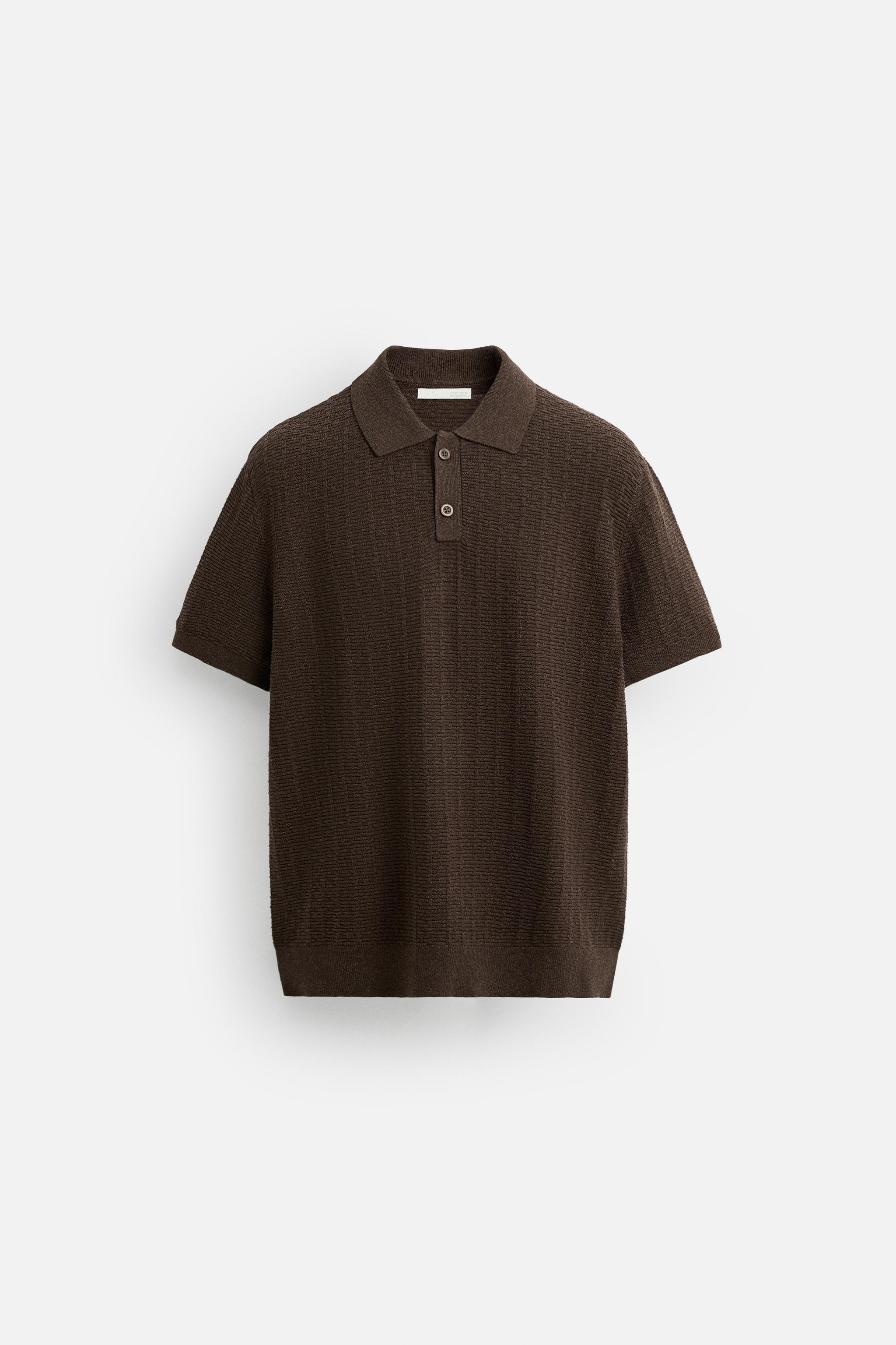 TEXTURED KNIT POLO SHIRT - Grey marl | ZARA Australia