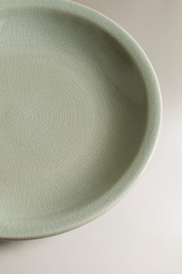 ENAMELLED STONEWARE DESSERT PLATE - Sea green by Zara - Image 2