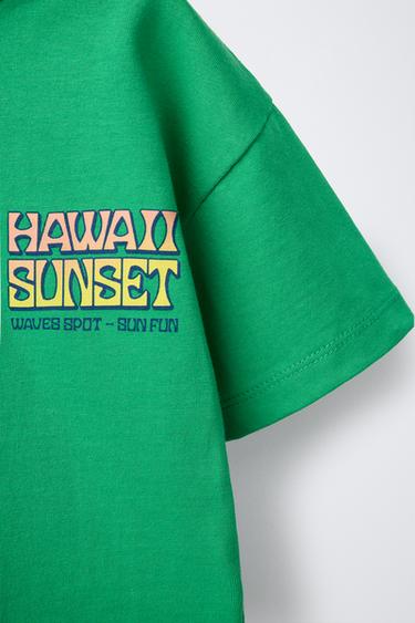 SURF PRINT T-SHIRT - Green by Zara - Image 2