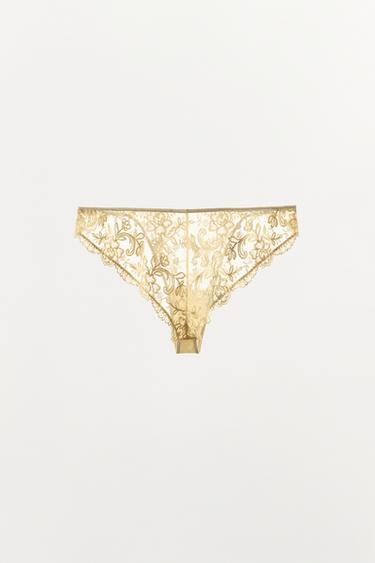 CULOTTE BRODERIES FLORALES - Écru / Beige de Zara - Image 5