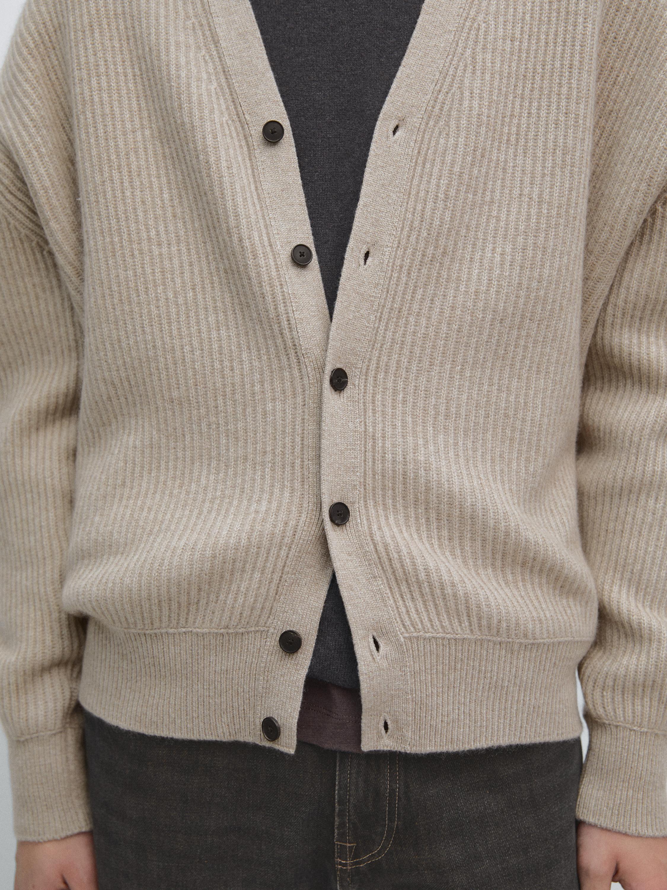 Wool and cashmere knit cardigan