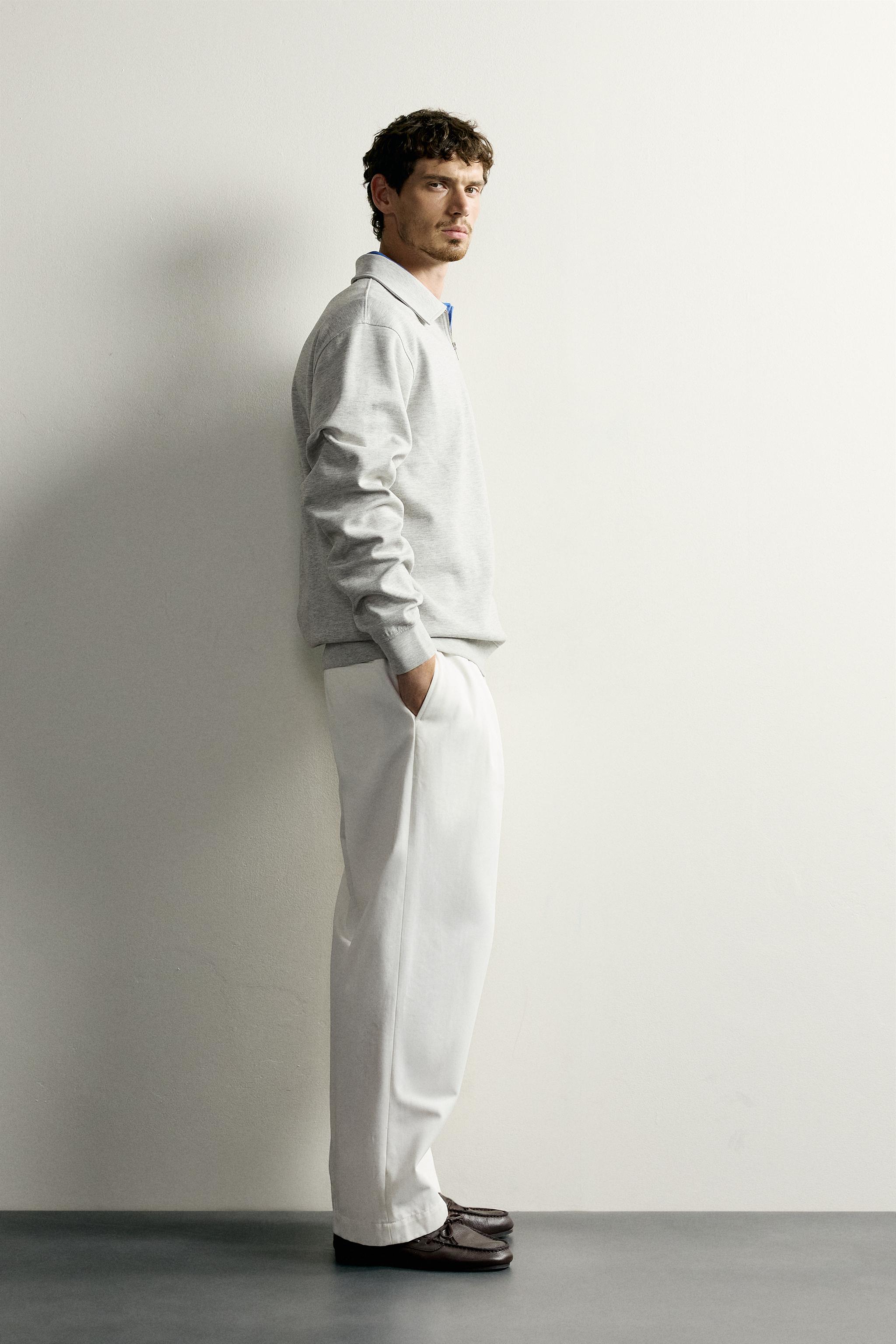 Мужские худи Zara INTERLOCK ZIP POLO SWEATSHIRT — фото 4