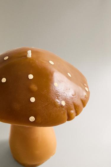 SMALL PUMPKIN SPICE SCENTED MUSHROOM CANDLE WITH DOTS - Pumpkin by Zara - Image 1