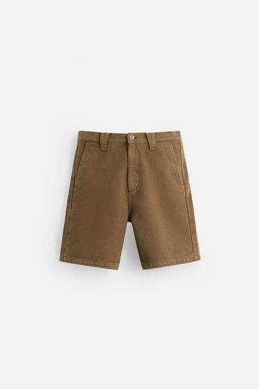TEXTURED REGULAR FIT BERMUDA SHORTS - Brown by Zara - Image 6