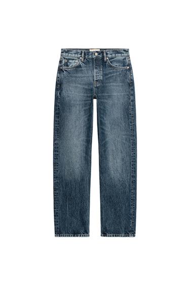 ZW COLLECTION STRAIGHT MID-WAIST JEANS - Blue by Zara