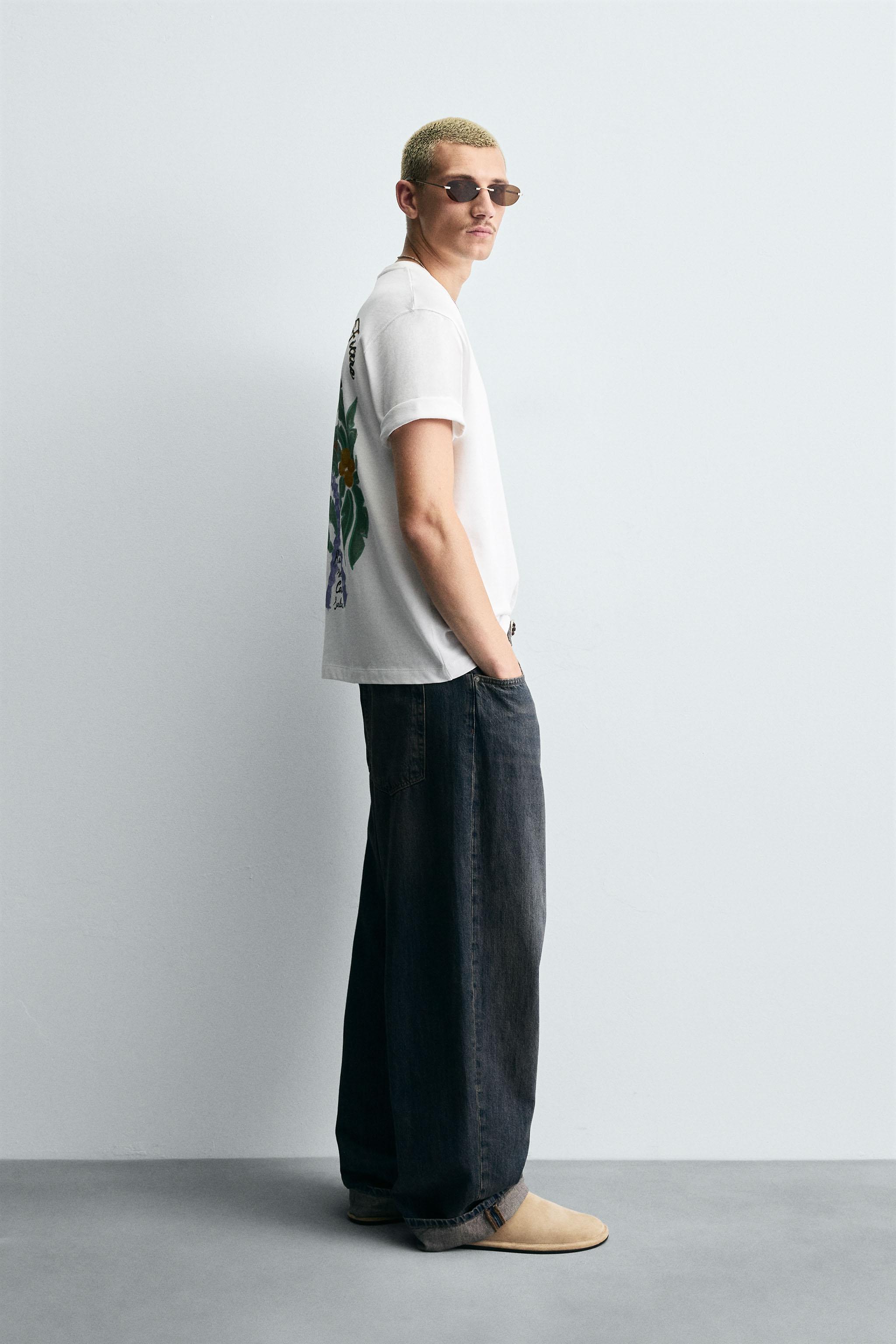 COMBINED EMBROIDERY T-SHIRT - Oyster-white | ZARA United States