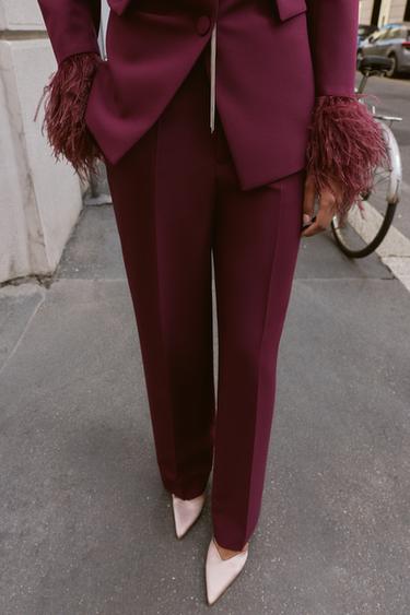 PANTALON DROIT - Bordeaux de Zara - Image 1
