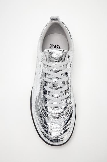 METALLIC-EFFECT TRAINERS - Silver by Zara