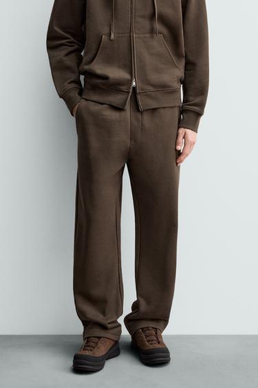HEAVYWEIGHT REGULAR FIT ORIGINS JOGGERS - Chocolate by Zara