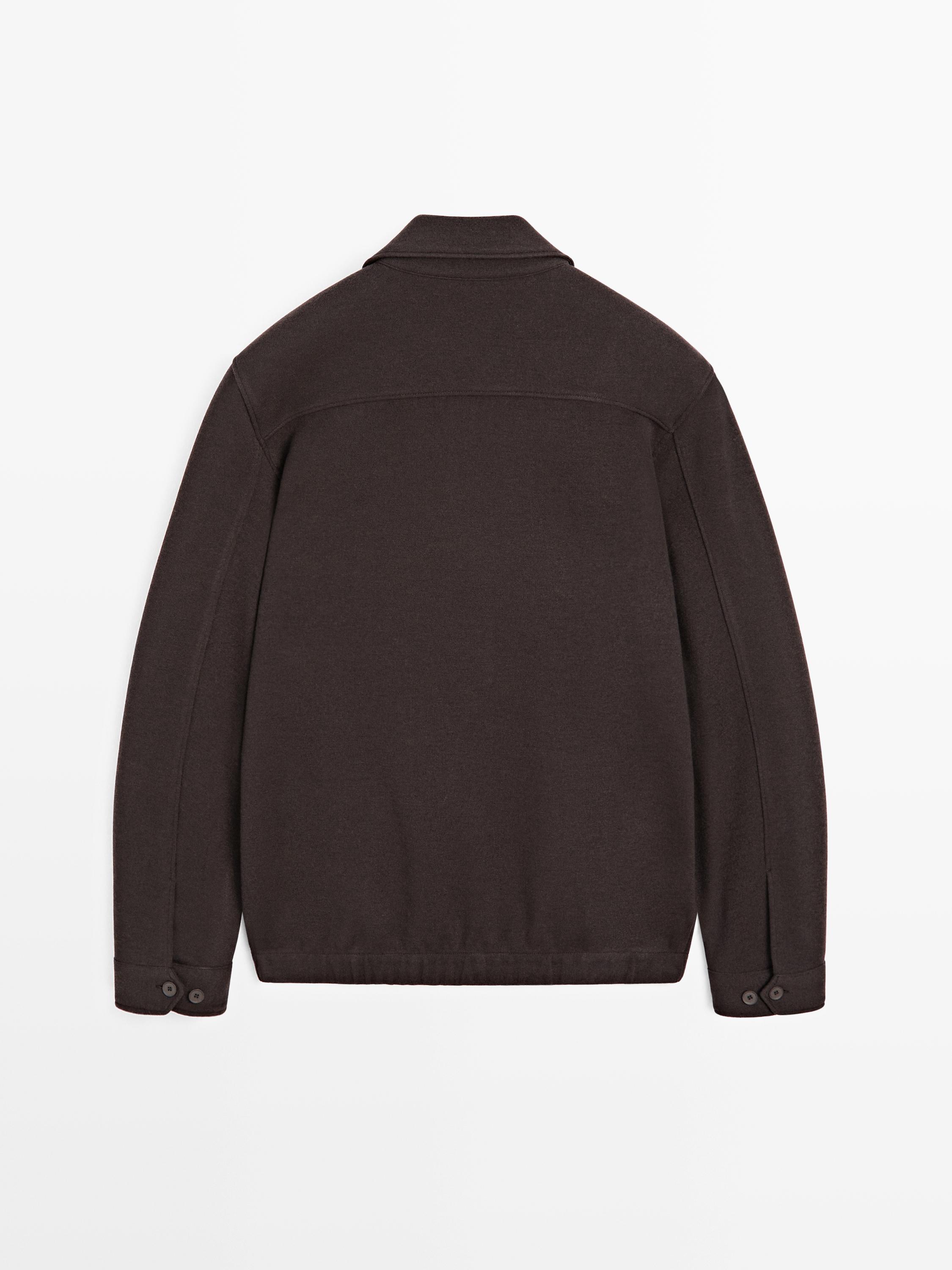 Short double wool blend jacket