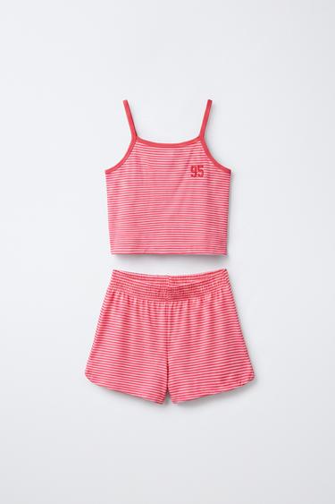 STRIPED T-SHIRT AND BERMUDA SHORTS SET - Pink by Zara