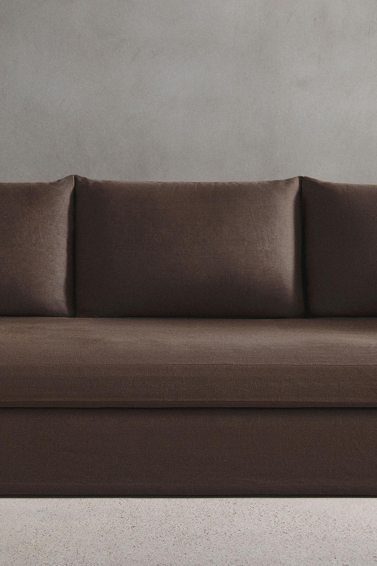 SOFA 01 LINEN COVER — Eggplant