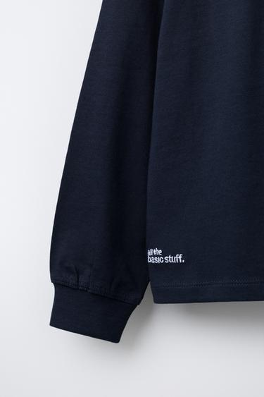 CONTRAST COLLAR POLO SHIRT WITH ELBOW PATCHES - Navy blue by Zara - Image 3
