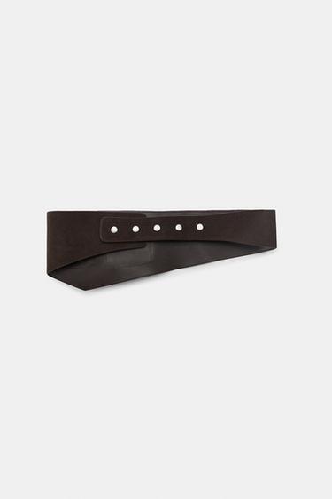 CEINTURE BANDEAU EN CUIR AVEC POCHES - Chocolat de Zara - Image 4