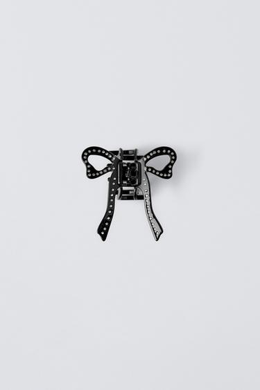 Zara SPARKLY BOW-SHAPED HAIR CLAW - Black - Image 0