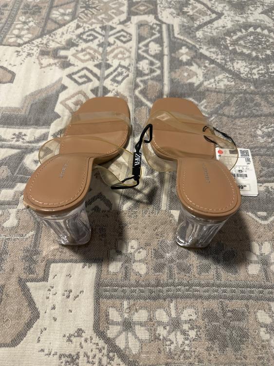 VINYL SANDALS WITH METHACRYLATE HEEL - Image 4