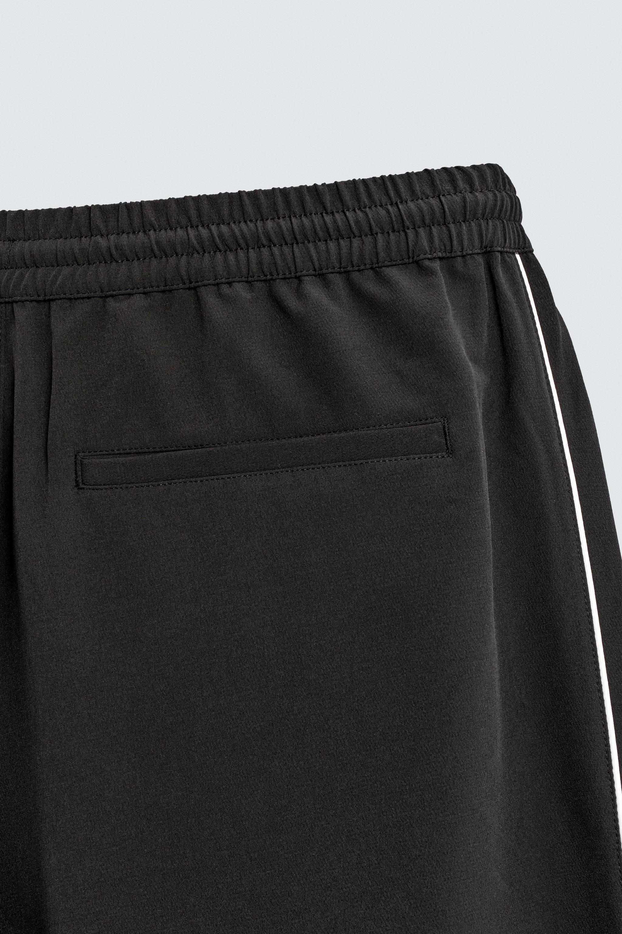 コントラストトリム付きテクニカルパンツ - ブラック | ZARA Japan / 日本