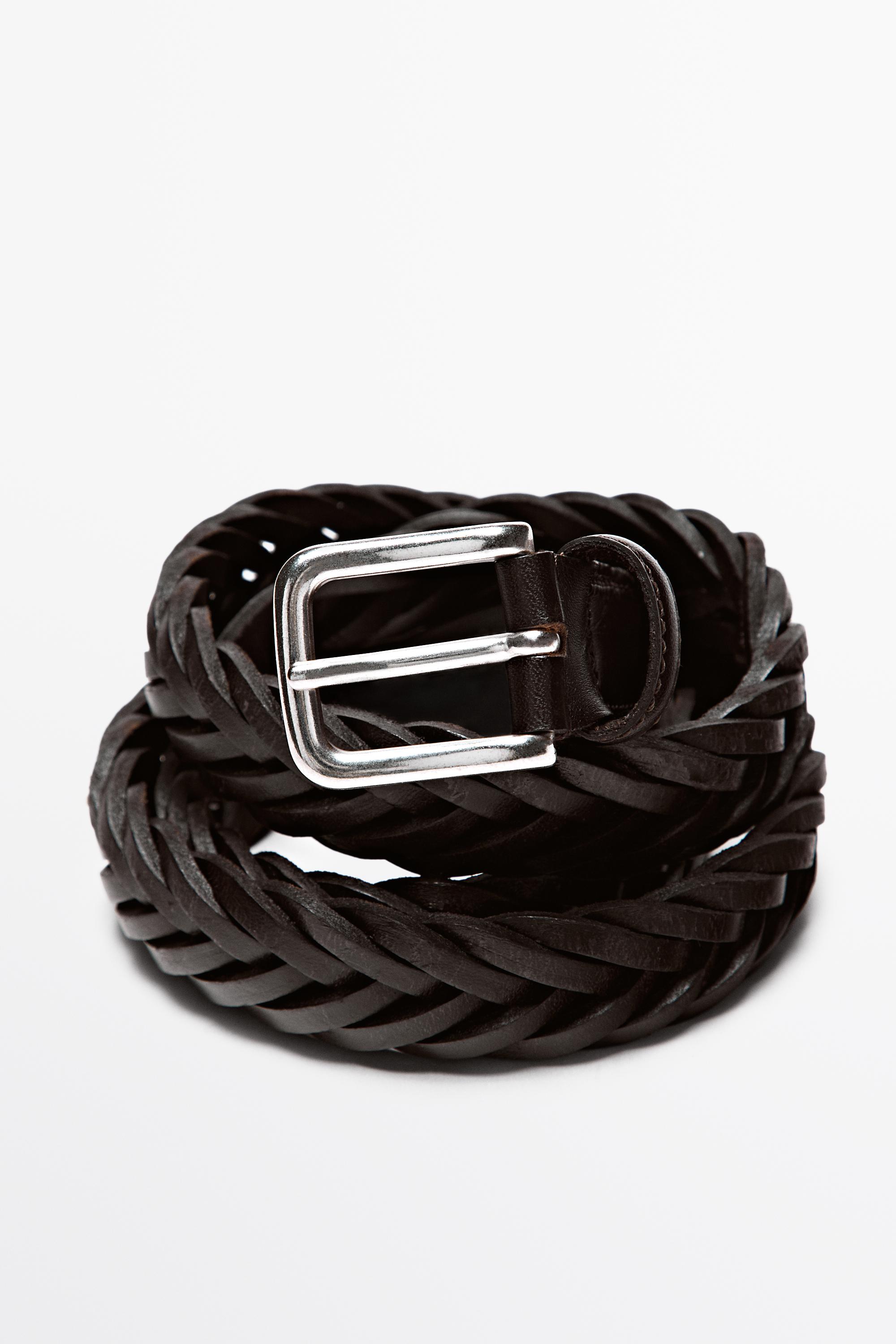 Braided leather belt