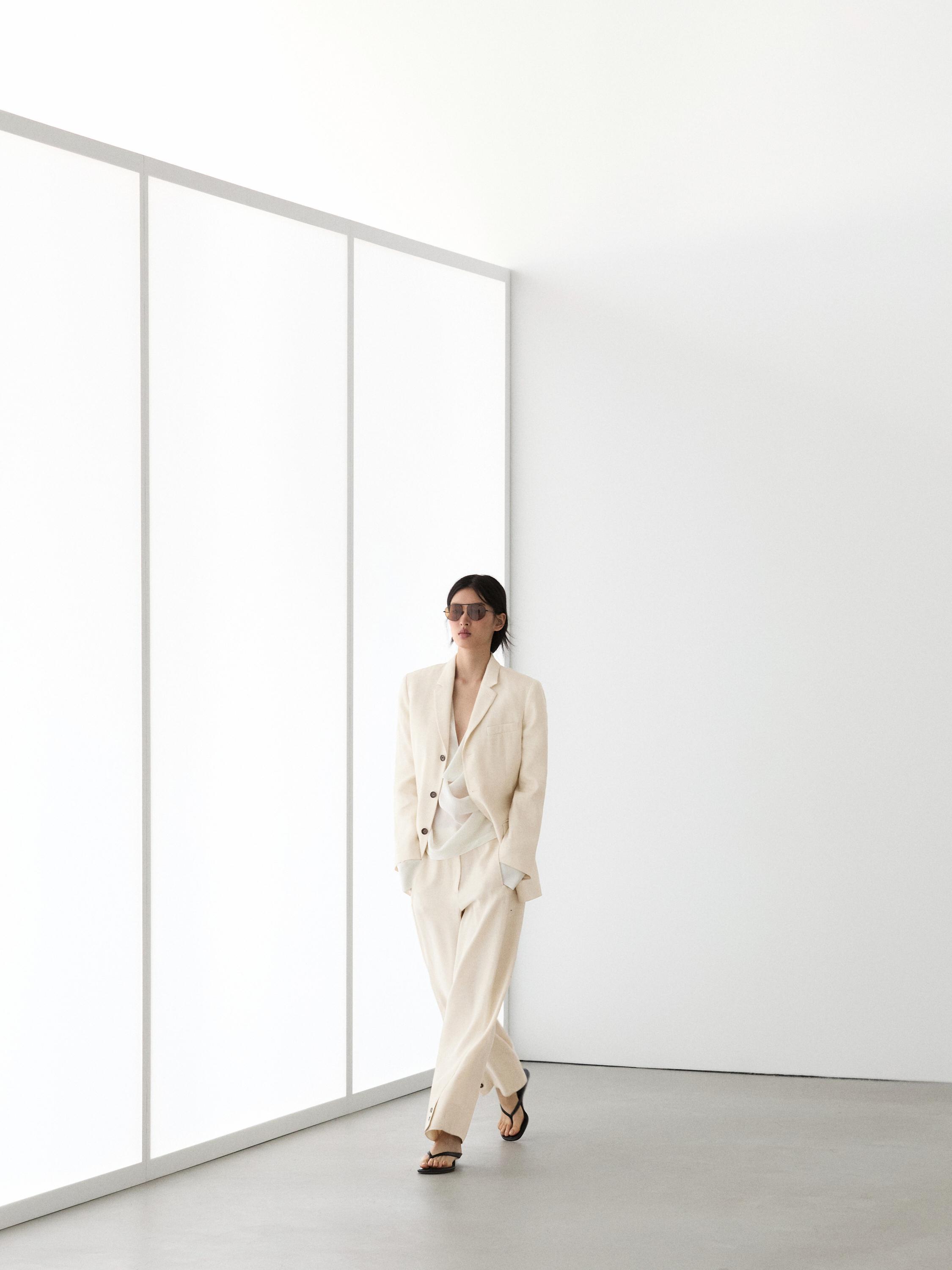 Linen blend suit blazer