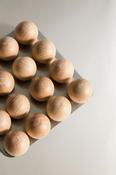 WOODEN MAGNETS (SET OF 16) - Light beige by Zara - Image 2