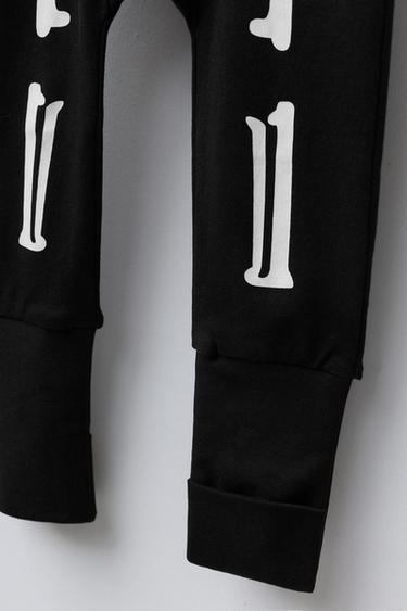 GLOW-IN-THE-DARK SKELETON CONVERTIBLE FOOT PYJAMAS - Black by Zara - Image 6