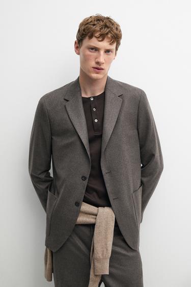 100% wool suit blazer — Mink 2