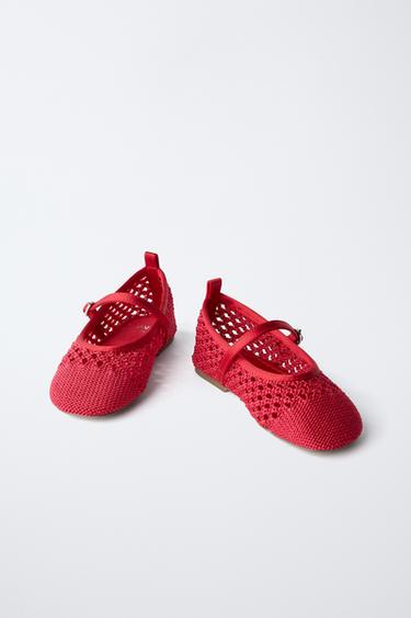 CUT-OUT BALLET FLATS - Red by Zara - Image 2