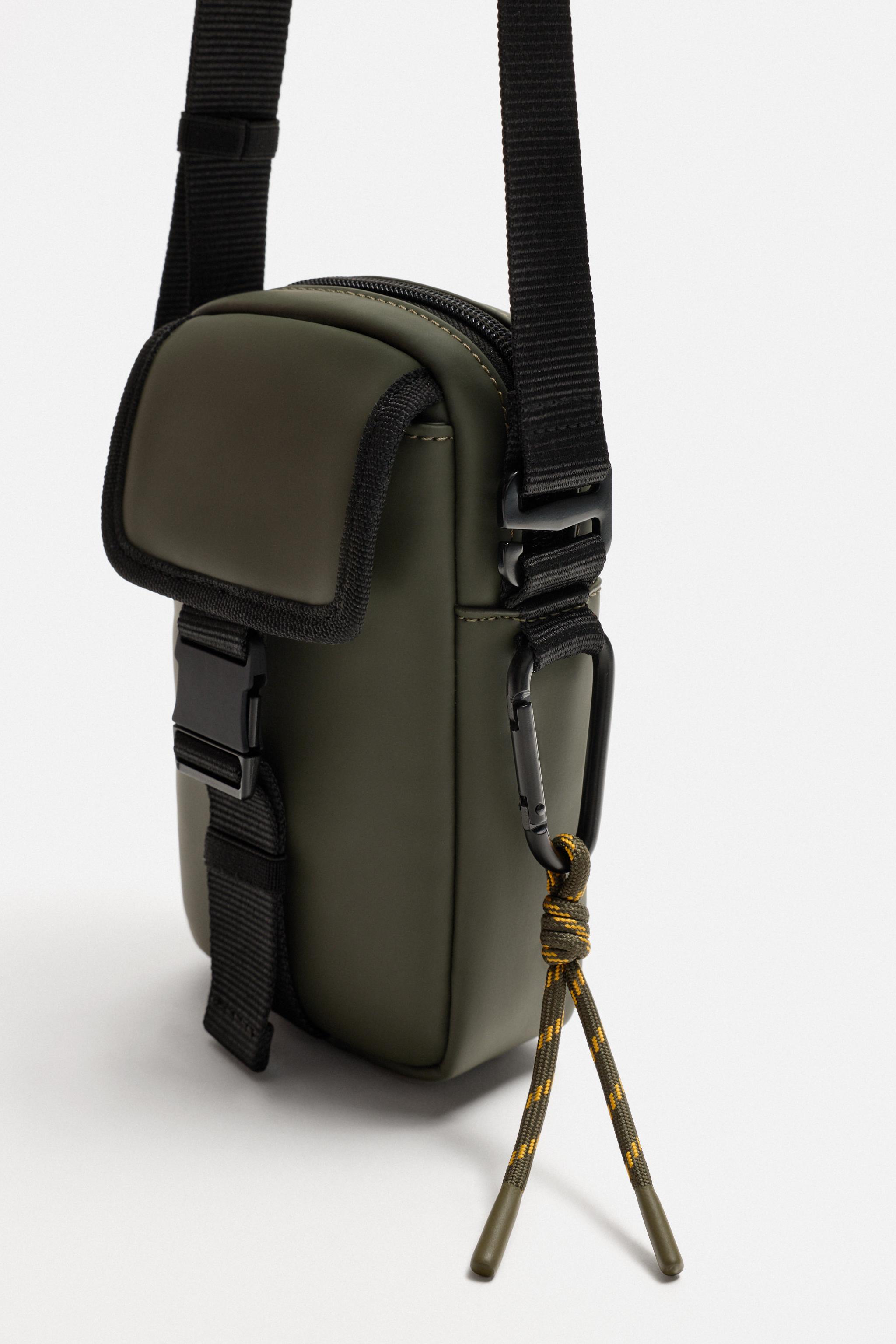 ラバーフィニッシュ クロスボディバッグ - カーキ | ZARA Japan