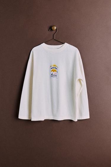 Zara BONILLA A LA VISTA ® X ZARA PRINTED T-SHIRT - Stone