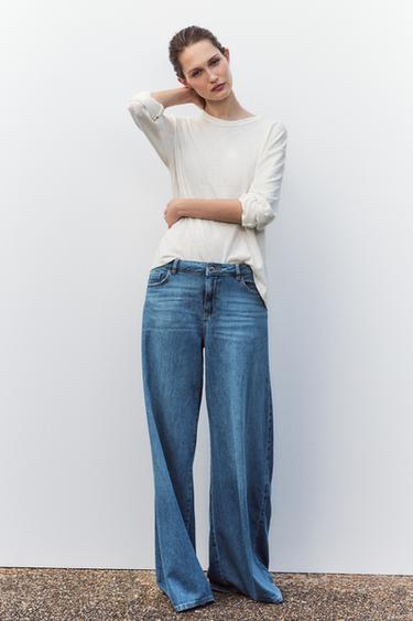Z1975 PALAZZO MID-WAIST FULL LENGTH JEANS - Mid-blue by Zara