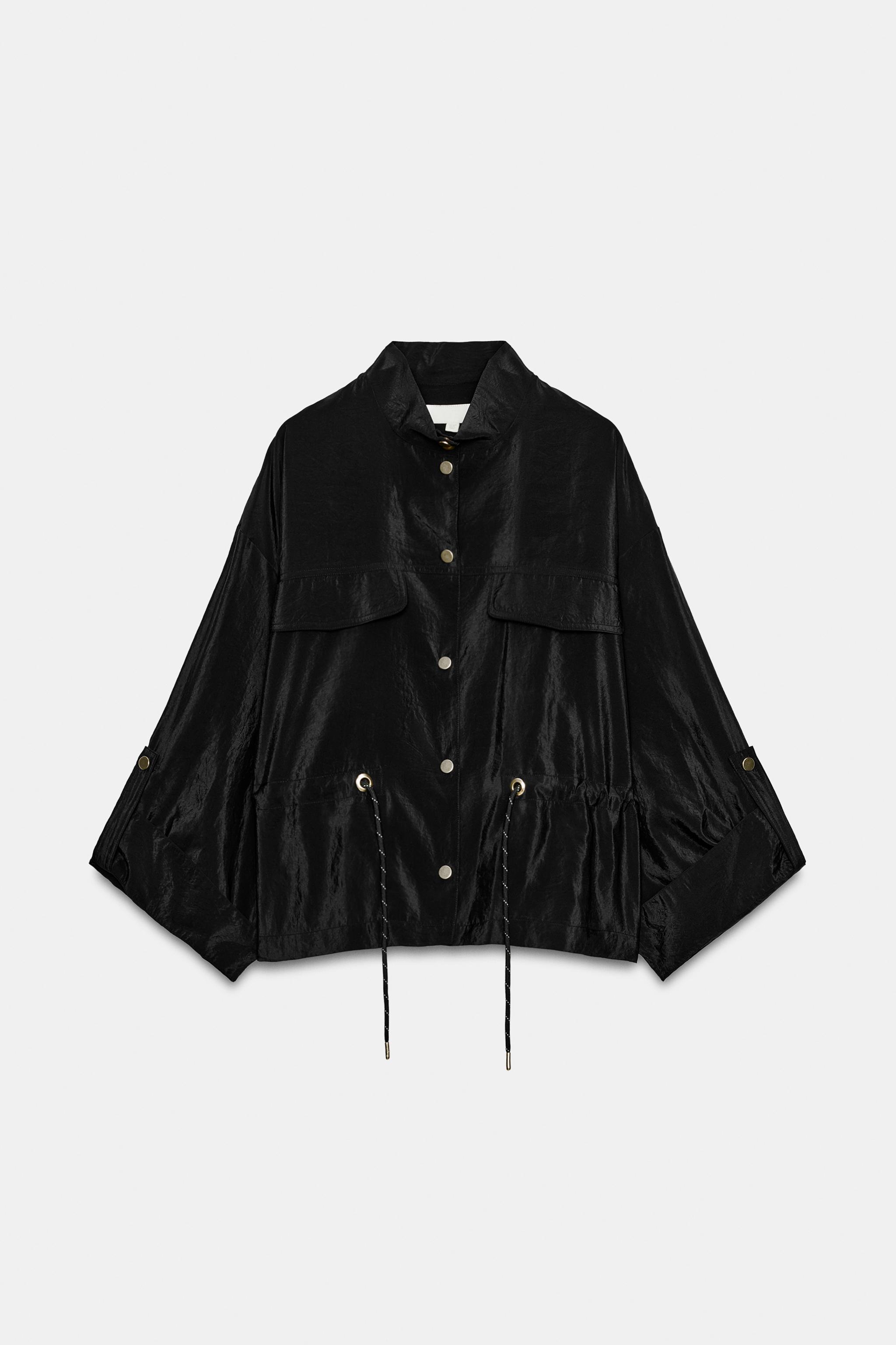 JAQUETA CETIM COM BOLSOS - Caqui | ZARA Brasil