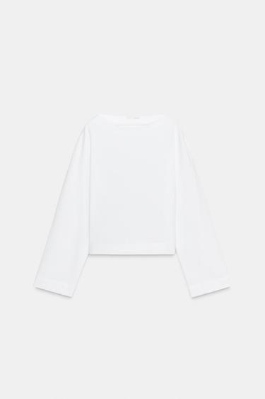 Zara BOATNECK TOP - White