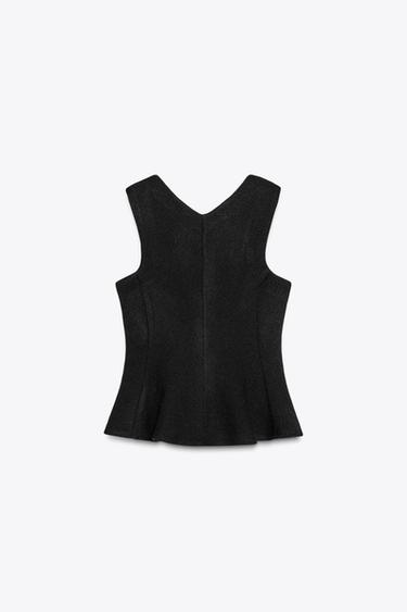 TOP PEPLUM ESTRUCTURA - Negro de Zara - Imagen 0