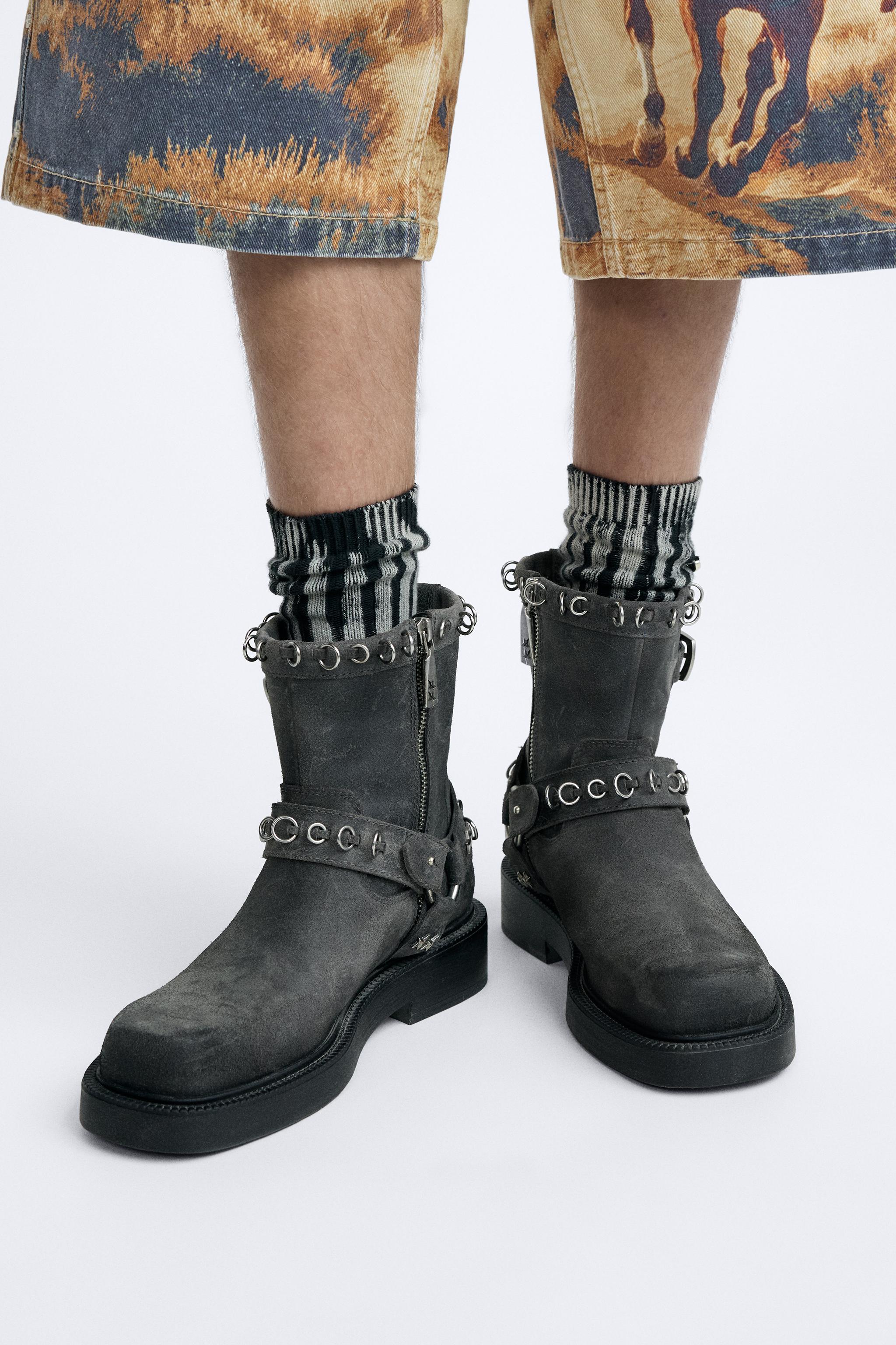 Zara grey boots sales